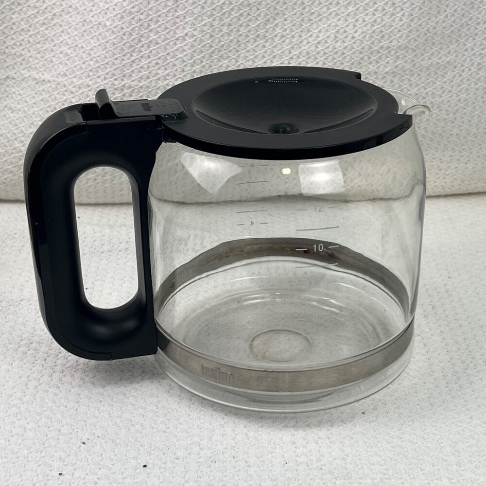 Braun Coffee Maker Replacement Carafe Pot 12 Cup Black Glass BRSC005 Brewsense